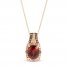 Le VIan Garnet Necklace 1/2 ct tw Diamonds 14K Strawberry Gold 18"