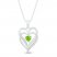 Peridot & Diamond Heart Necklace Sterling Silver 18"