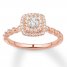 Diamond Engagement Ring 1/3 ct tw Round-cut 10K Rose Gold