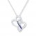 Heart Necklace Lab-Created Sapphires Sterling Silver