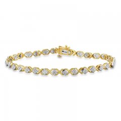 Diamond Bracelet 1 ct tw Round-Cut 10K Yellow Gold