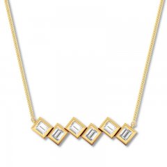 Bezel-set Diamond Necklace 1/4 ct tw Baguette 10K Yellow Gold