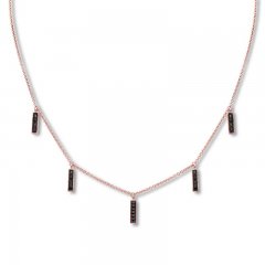 Black Diamond Choker Necklace 1/6 ct tw 10K Rose Gold