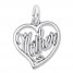 Mother Heart Charm Sterling Silver