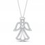 Diamond Angel Necklace 1/5 ct tw Sterling Silver 18"