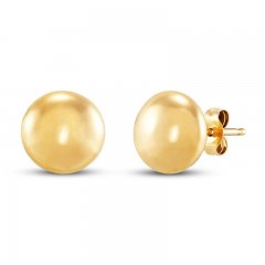 Flat Ball Stud Earrings 14K Yellow Gold 5.75mm