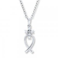 Cross Necklace Diamond Accent Sterling Silver