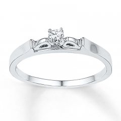 Diamond Promise Ring 1/10 Carat Round-cut Sterling Silver