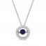 Unstoppable Love Blue Sapphire Necklace 1/4 ct tw Diamonds 10K White Gold 19"