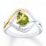 Peridot Ring White Topaz 10K Yellow Gold