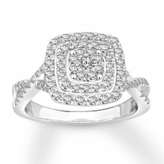 Diamond Engagement Ring 3/4 ct tw 10K White Gold