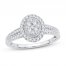 Multi-Diamond Engagement Ring 1/2 ct tw Round-cut 10K White Gold