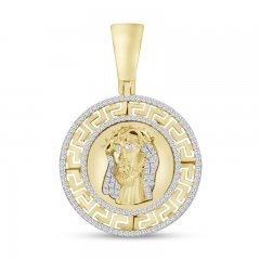 Men's Diamond Christ Pendant 1/2 ct tw Round-cut 10K Yellow Gold