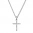 Diamond Cross Necklace 1/4 ct tw Round-cut 10K White Gold