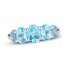 Swiss Blue Topaz Five-Stone Ring Sterling Silver