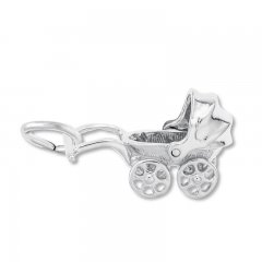 Baby Carriage Charm Sterling Silver