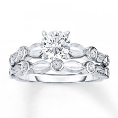 Diamond Bridal Set 7/8 ct tw Round-cut 14K White Gold