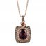 Le Vian Rhodolite Necklace 7/8 ct tw Diamonds 14K Strawberry Gold 18"