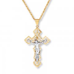 Men's Crucifix Necklace 10K Yellow Gold 22" Length