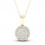 Multi-Diamond Necklace 1/2 ct tw Round-Cut 10K Yellow Gold 18"