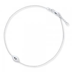 Evil Eye Bracelet 14K White Gold