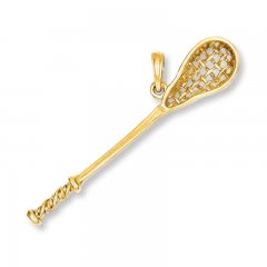 3D Lacrosse Charm 14K Yellow Gold