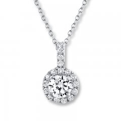 Previously Owned Leo Diamond Necklace 5/8 ct tw Diamonds 14K White Gold