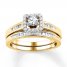 Diamond Bridal Set 3/8 ct tw Baguette/Round 10K Yellow Gold