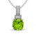 Peridot & White Topaz Necklace Sterling Silver 18"