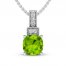 Peridot & White Topaz Necklace Sterling Silver 18"