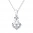 Anchor Necklace 1/20 ct tw Diamonds Sterling Silver