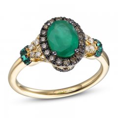 Le Vian Emerald Ring 1/3 ct tw Diamonds 14K Honey Gold