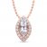 Aquamarine & White Topaz Necklace 10K Rose Gold 15"-18" Adj.