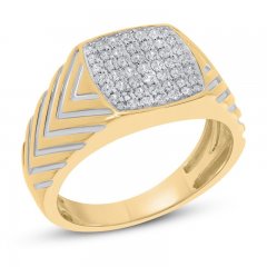 Men's Diamond Ring 1/2 ct tw Round-cut 10K Two-Tone Gold