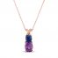 Le Vian Amethyst & Iolite Necklace 1/15 ct tw Diamonds 14K Strawberry Gold