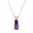 Le Vian Amethyst & Iolite Necklace 1/15 ct tw Diamonds 14K Strawberry Gold