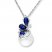 Cultured Pearl Necklace Sapphires/Diamonds 10K White Gold