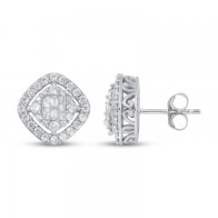 Diamonds Stud Earrings 1 ct tw 10K White Gold