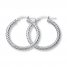 Hoop Earrings 14K White Gold 25mm