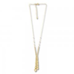 Graduated Textured Bead Necklace 14K Yellow Gold 16" to 18" Adj