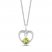 Hallmark Diamonds Peridot Heart Necklace 1/10 ct tw Round-Cut Sterling Silver 18"