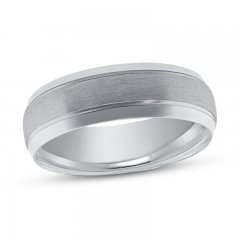 Satin Wedding Band Platinum 6mm