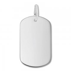 Dog Tag Charm Sterling Silver