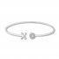 "XO" Bangle Bracelet 1/20 ct tw Diamonds Sterling Silver