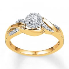 Diamond Promise Ring 1/6 ct tw Round-cut 10K Yellow Gold