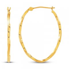 Twisted Hoop Earrings 14K Yellow Gold