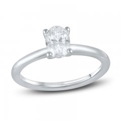 Lab-Created Diamonds by KAY Solitaire Engagement Ring 1 ct tw Oval-cut 14K White Gold