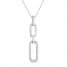 Diamond Paperclip Necklace Sterling Silver 18"