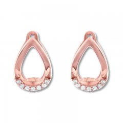 Diamond Teardrop Earrings 1/20 ct tw Round-cut 10K Rose Gold