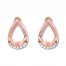 Diamond Teardrop Earrings 1/20 ct tw Round-cut 10K Rose Gold